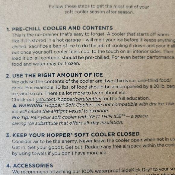 Yeti Hopper paper manual instructions two stickers - Picture 3 of 4